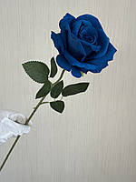Штучна оксамитова троянда (синя, 50 см), фото 5