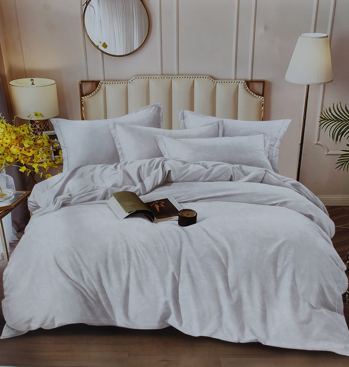 Постільна білизна Crown Satin Jusquard на гумці + 4 наволочки