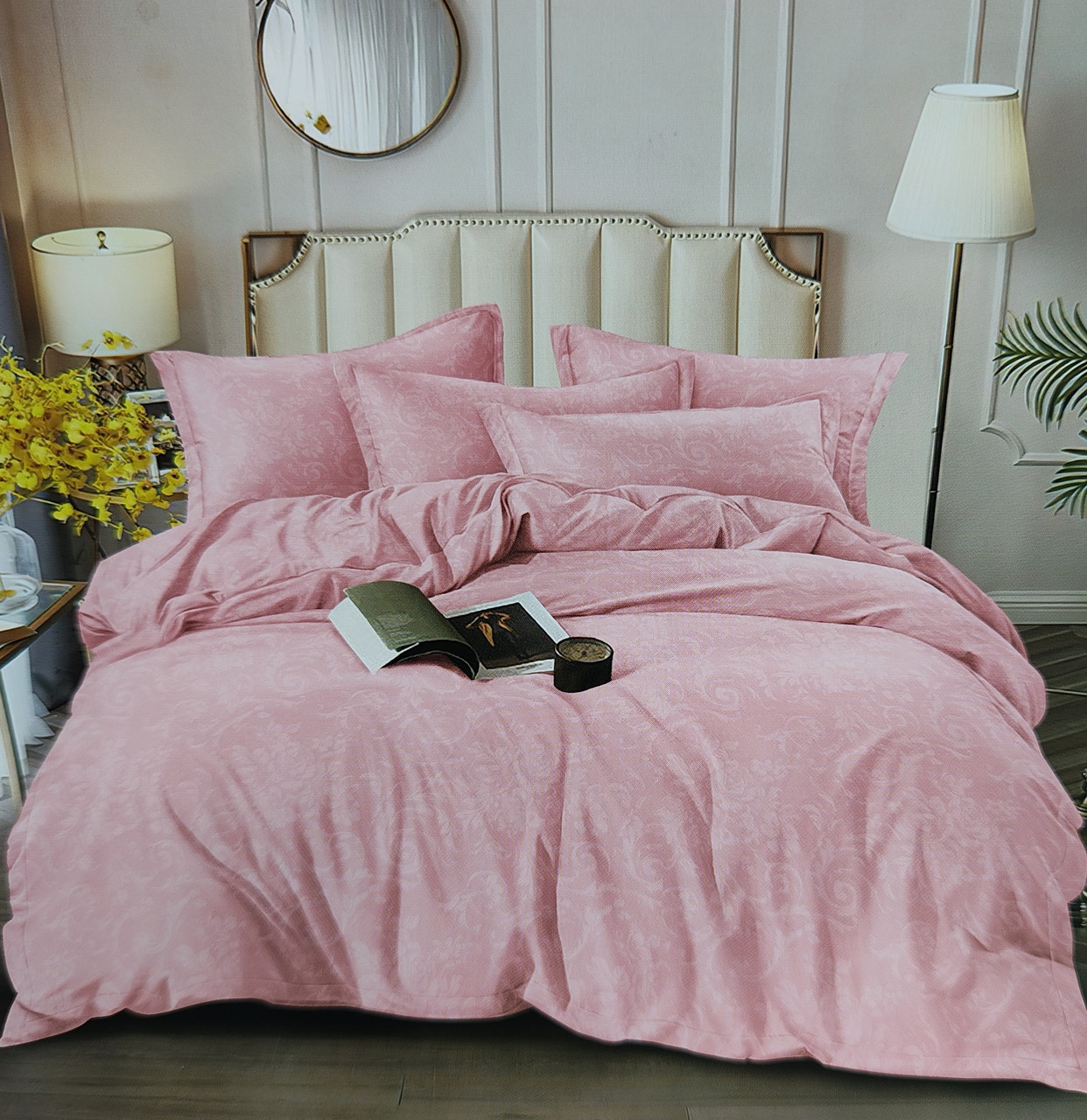 Постільна білизна Crown Satin Jusquard на гумці + 4 наволочки