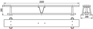 Лавка гімнастична для спортзалів та майданчиків УТ211.1, фото 3