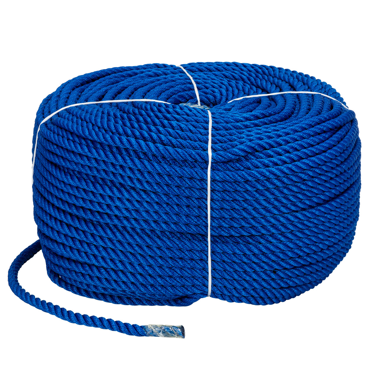 Веревка Polyester 3 strand rope 10mm*200m blue, фото 1