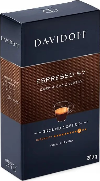 Кава мелена Davidoff Espresso 57 Dark & Chocolatey 100% Арабіка 250г Швейцарія