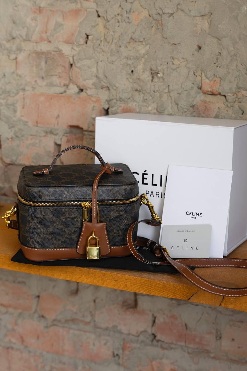 Жіноча стильна сумка-бокс Celine (чорна) повсякденна на довгому ремені art0509 vkross, фото 1