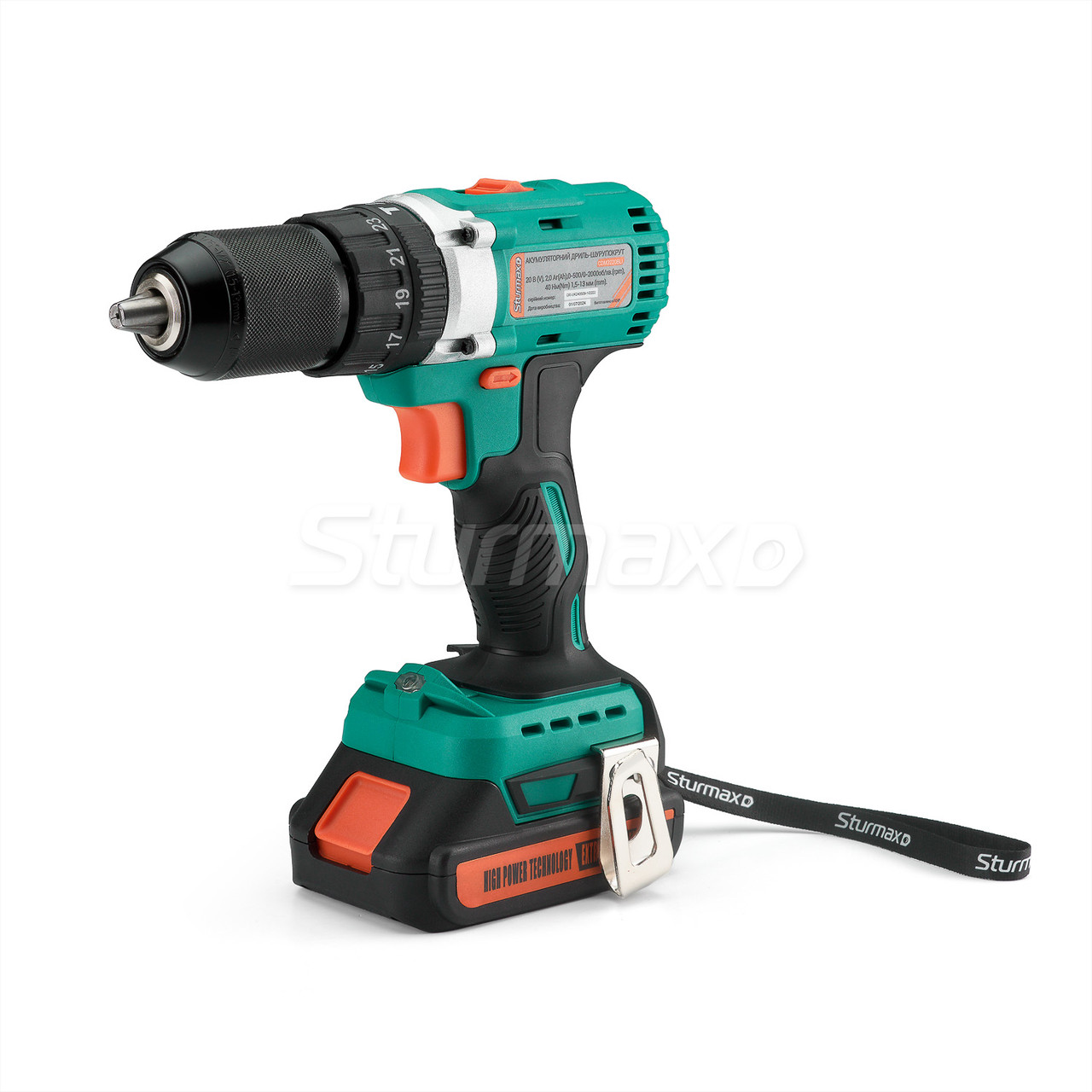 Шуруповерт ударний акумуляторний з безщітковим двигуном Sturm CD3220BLI 20 В, фото 1