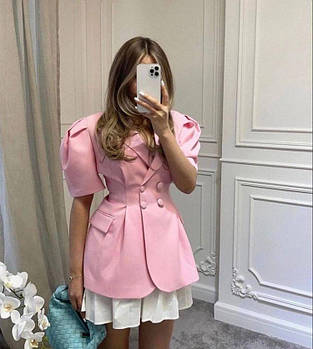 Костюм жіночий трендовий з костюмки піджак і спідниця (Норма)