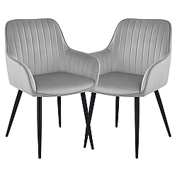 Стільці кухонні комплект 2 шт Homart DC-111 велюр сірий (9884)