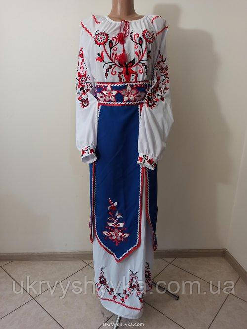 Жіночий концертний вишитий костюм "Багата історія" синій, фото 1