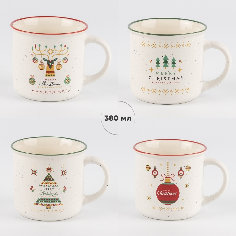 Набір чашок Merry Christmas, 380мл 4 шт. 16035-011 кераміка