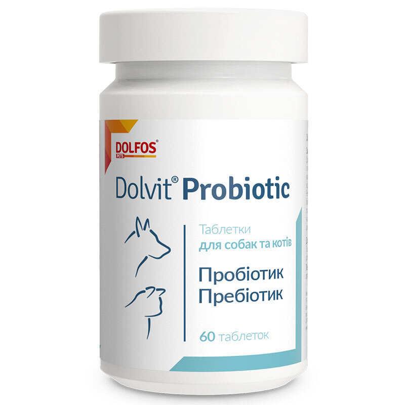 Dolvit Probiotic Долвіт Пробіотик компл вітамінів і мікроелементів для собак і котів проти дисбактеріозу 60таб, фото 1