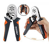 Кліщі механічні Кримпер HSC8 6-6 для опресування втулкових (трубчастих, гільзових) наконечників 0,25-6,0 мм², фото 4