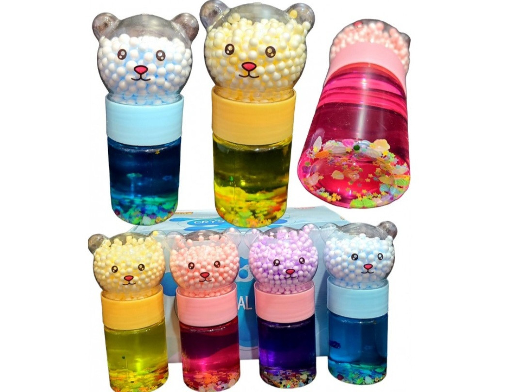 Слайм Ведмедик з дрібними кульками і блискавками