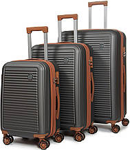 Комплект пластикових валіз Fashion, сірий