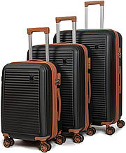 Комплект пластикових валіз Fashion, чорний