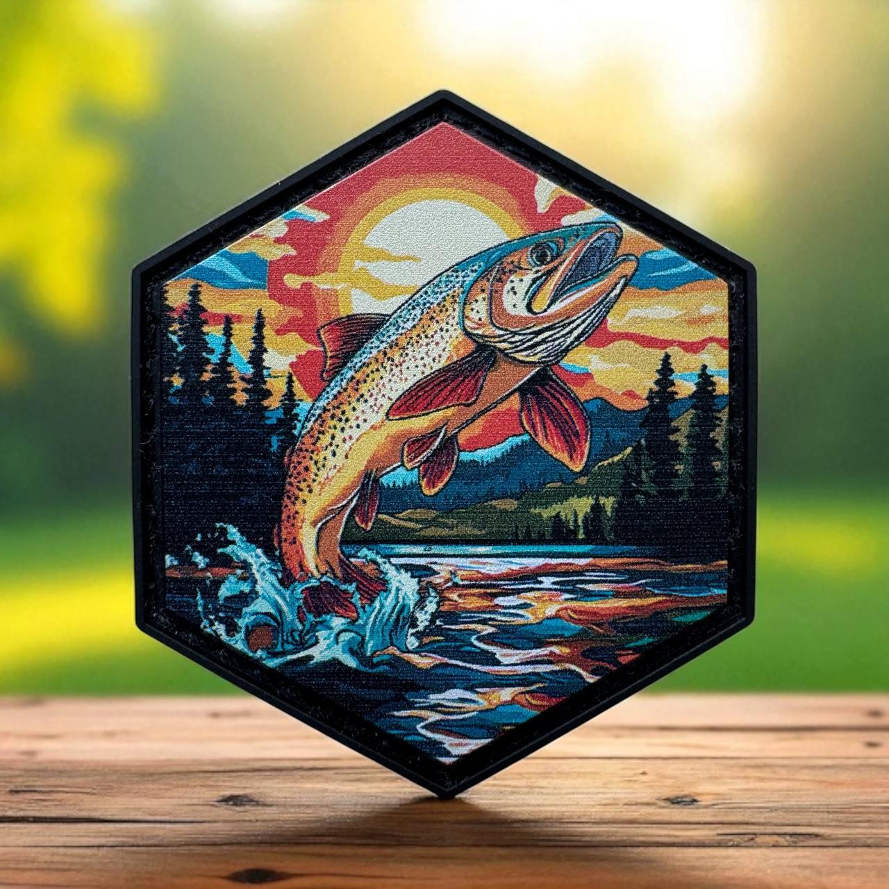 Шеврон гумовий рибалка на липучці ПВХ