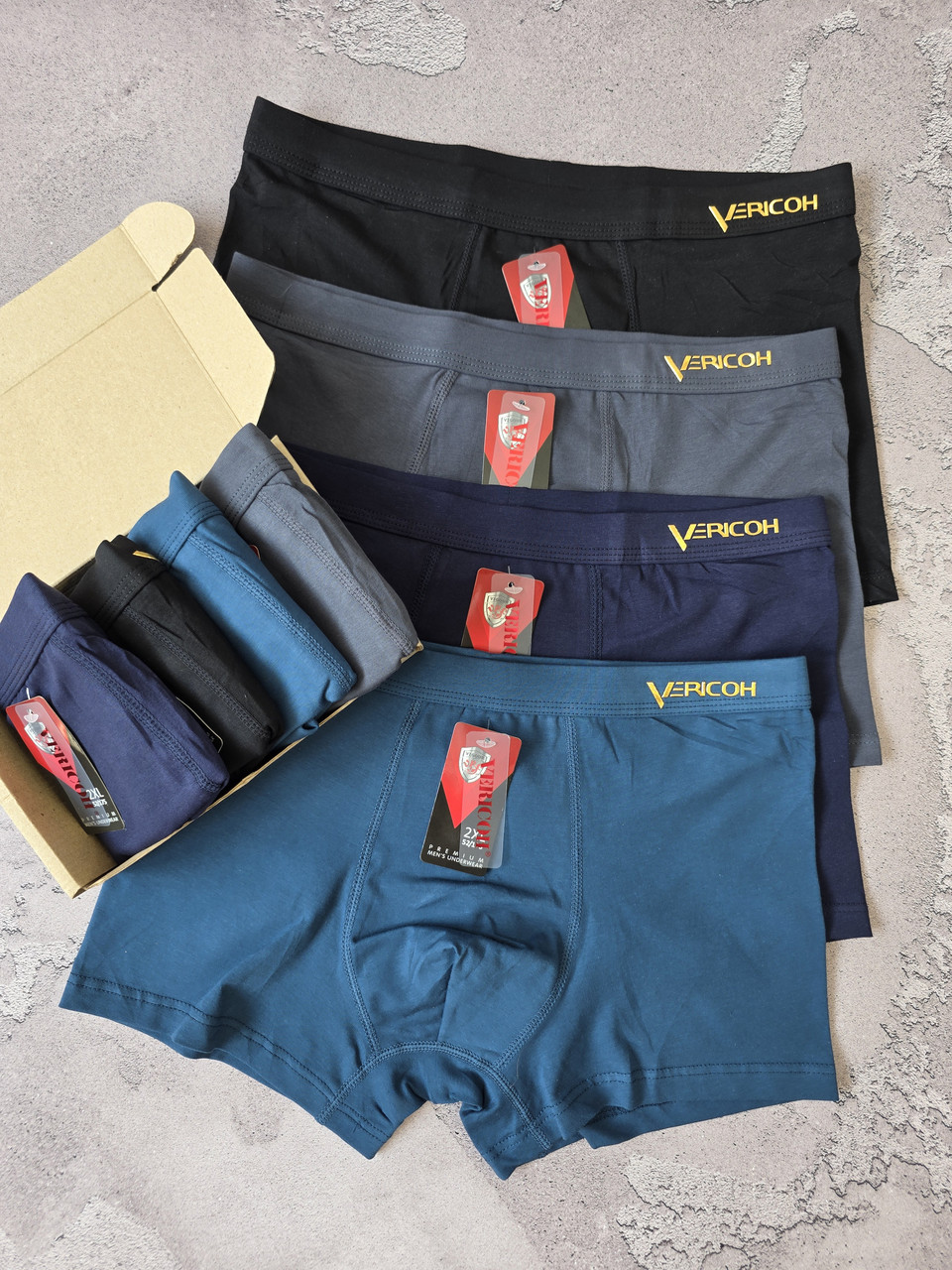 Чоловічі труси боксери набір 4шт розміри від 2XL до 4XL верикон VERICOH чоловіча білизна, фото 1
