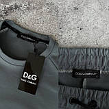 Чоловічий літній костюм футболка та шорти Dolce&Gabbana M2580 сірий, фото 2