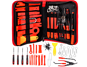 Знімачі для демонтажу оббивки автомобільного салону та магнітол 43 шт. у чохлі Silver S10275