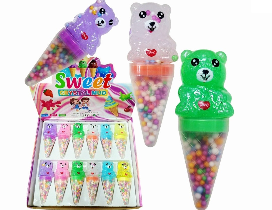 Слайм з дрібними кульками Ведмедик