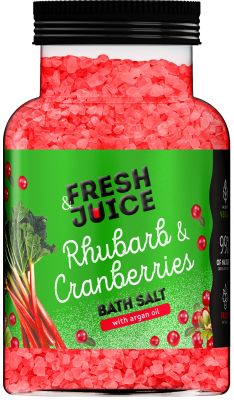 Сіль для ванн Fresh Juice Rhubarb & Cranberries 700 г, фото 1