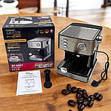 Кавомашина багатофункціональна  Zepline Кавоварка німецька з капучинатором Ріжкова еспресо-машина 2200 W, фото 2