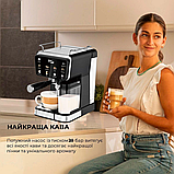 Кавомашина 20 Bar з контейнером для молока Zepline Потужна кавомашина 3000 W Багатофункціональна кавомашина, фото 3