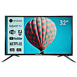 Телевізор Samsung 32 дюйми з кронштейном 4K UltraHD Smart TV Android 14 Wi-Fi Bluetooth Плазмовий телевізор з яскравим екраном, фото 3