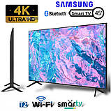 LED телевізор 4K UHD Smart TV Samsung 45 дюймів  Bluetooth Wi-Fi Android 14 Телевізор плазмовий з кронштейном, фото 6
