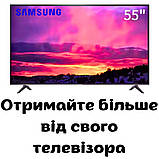 Плазма 55 дюймів Samsung 4K UltraHD Телевізор Smart TV на Android 14 з Bluetooth та Wi-Fi Великий LED телевізор, фото 4