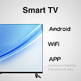 Плазма 55 дюймів Samsung 4K UltraHD Телевізор Smart TV на Android 14 з Bluetooth та Wi-Fi Великий LED телевізор, фото 8