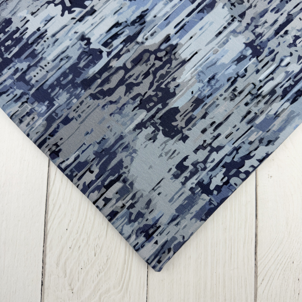 Футер двунитка "Синя акварельна вертикаль " - 180см. (діджитал)ВІДРІЗ 1м, фото 1