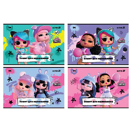 Зошит для малювання, 24 аркуші, скоба, УФ лак, гліттер, LO (LO25-242)