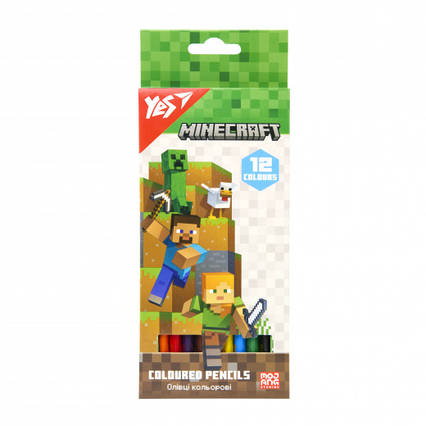 Кольорові олівці Yes, 12 кольорів, "Minecraft" (290760)