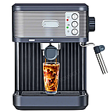 Кавомашина домашня Crownberg Ріжкова кавова машина 20 Bar Сучасна еспресо кавомашина потужністю 1200 Вт, фото 10