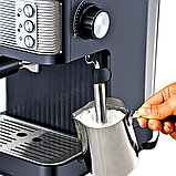 Кавомашина еспресо Crownberg для дому Ріжкова кавомашина потужністю 1200 Вт Домашня кавова машина 20 Bar, фото 6