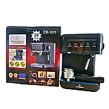 Кавомашина з капучинатором Crownberg 1200 W Сенсорна ріжкова кавоварка 20 Bar Домашня еспресо-машина, фото 4