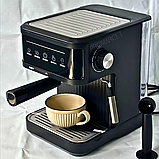 Кавомашина сенсорна Crownberg 1200 W Домашня еспресо-машина з капучинатором Ріжкова кавоварка 20 Bar, фото 4