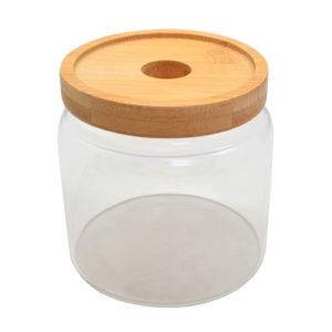 Банка з бамбуковою кришкою 550 мл, 10х10 см (TD00979-0.55)
