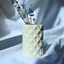 Ваза гіпсова геометрична біла 10х7 см