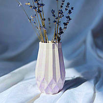 Ваза гіпсова "Ромби" мармур лаванда 10х4,5 см