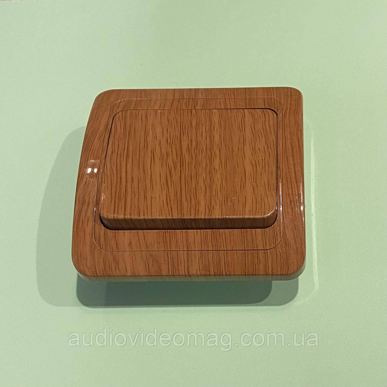 Вимикач внутрішній одинарний, колір - під дерево, фото 1