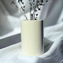 Ваза гіпсова кругла біла 7,5х11 см