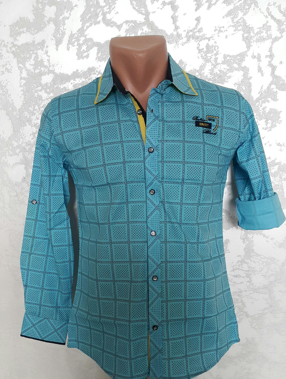 Сорочка в клітинку на хлопчика 152 зросту BLUELAND Туреччина, фото 1