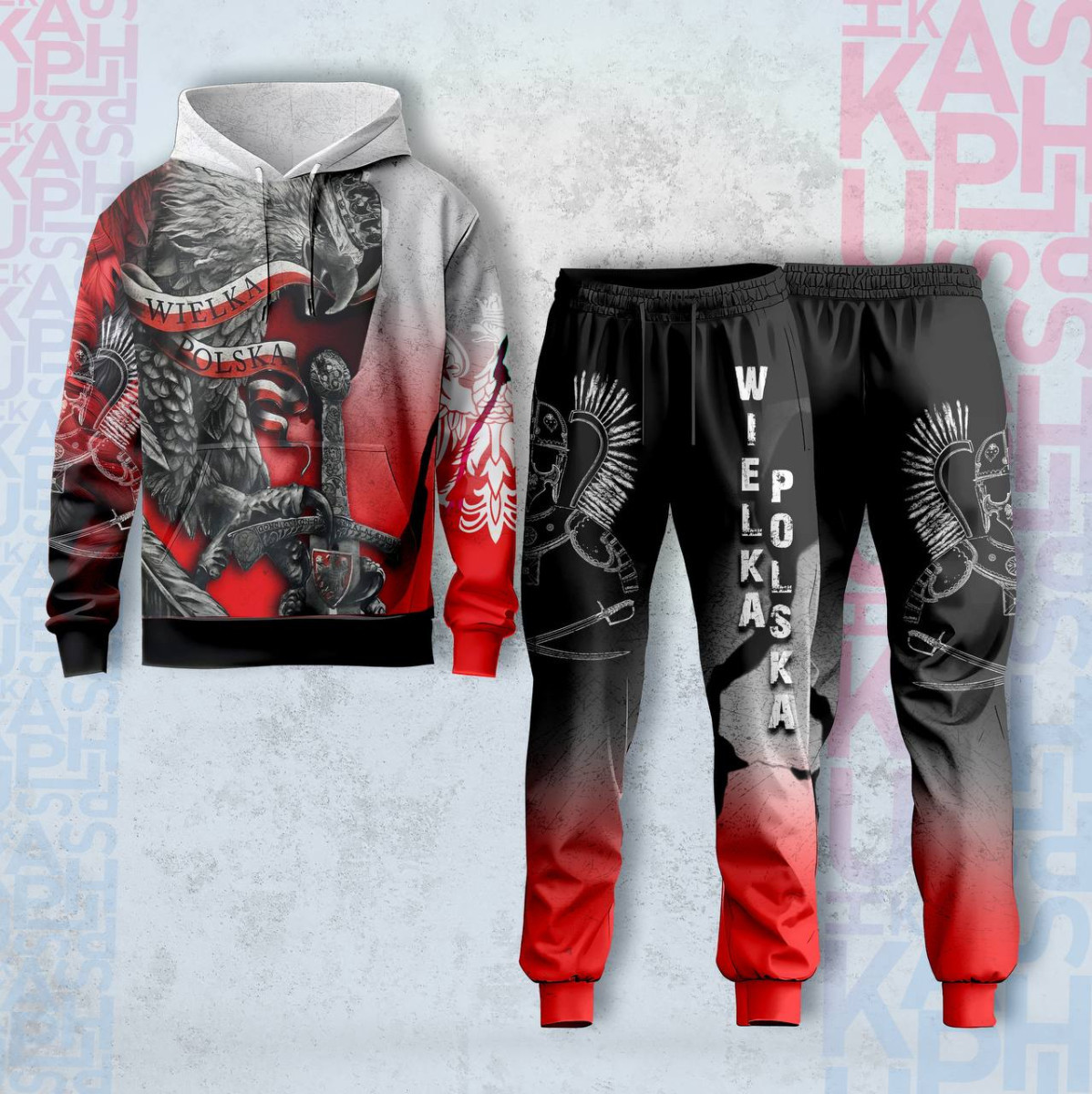 Костюм спортивний худі та штани з 3D принтом Polska №2 29192 XS ID 5065362