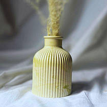 Ваза гіпсова ребриста мармур оливка 9,5х7 см