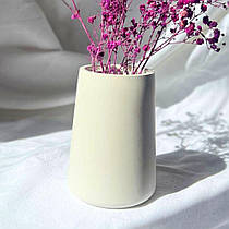 Ваза гіпсова трапеція біла 11х6,7х8 см