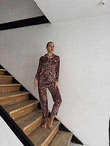Піжама жіноча (сорочка та штани) - Леопардовий