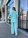 Костюжіночій (сорочка, топ та брюки) - Блакитний, фото 2