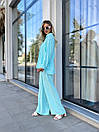 Костюжіночій (сорочка, топ та брюки) - Блакитний, фото 3