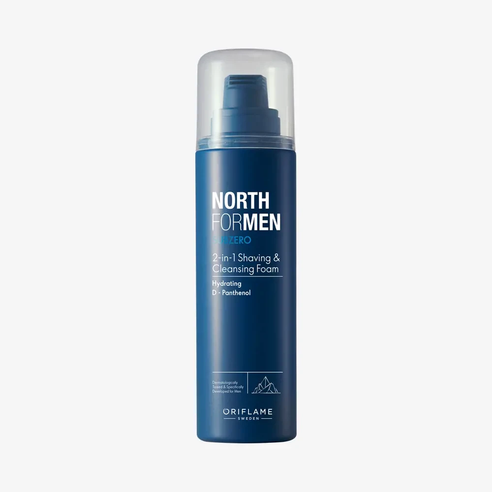 Охолоджувальна піна для гоління та вмивання 2 в 1, North For Men Subzero Oriflame, 200 мл, фото 1