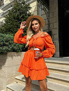 Костюжіночій (топ та спідниця) - Помаранчевий